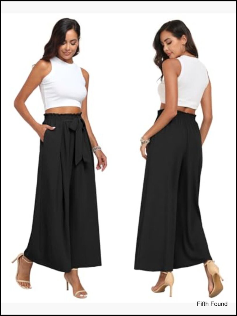Wide Leg Pants with Pockets High Waisted Plus Size Palazzo Pants Casual Flowy - Picture 4 of 7